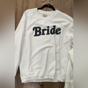 Friday + Saturday corded bride sweatshirt